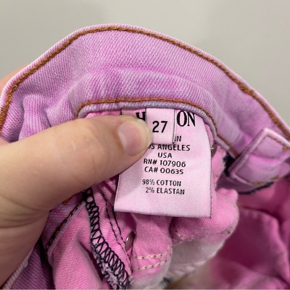 Hudson Krista Super Skinny Crop Chelsea Pink Ombre Stretch Mid Rise Jeans 27 - Picture 9 of 14